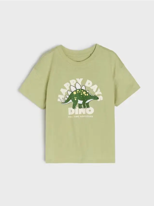 T-shirt in cotone con stampa - verde chiaro