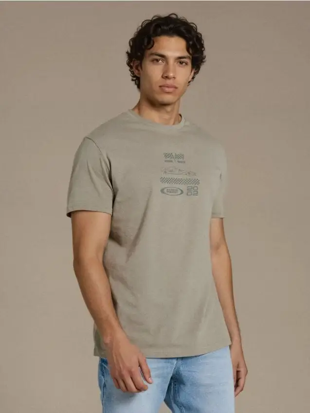 T-shirt in cotone con stampa - verde pallido