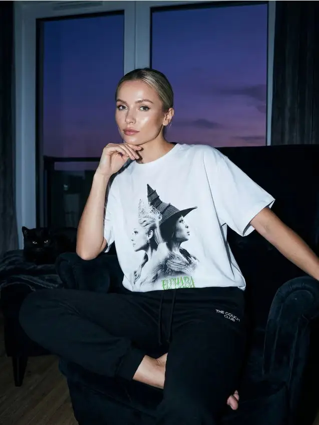 T-shirt in cotone con stampa Wicked - bianco