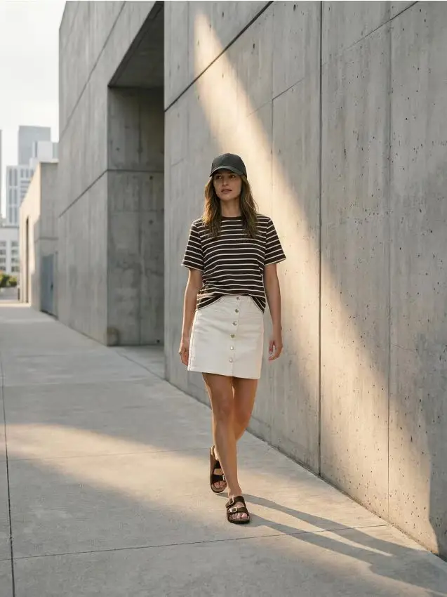 T-shirt in cotone con tessitura interlock compatta - multicolor