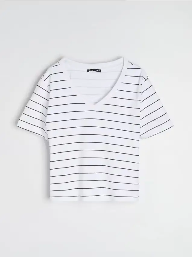 T-shirt in cotone con tessitura interlock compatta - multicolor