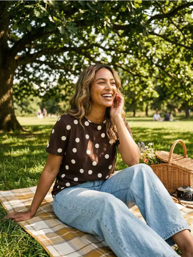 T-shirt in cotone - marrone