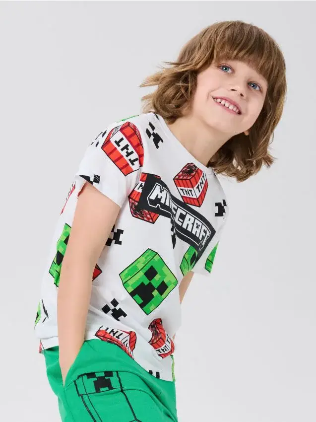 T-shirt in cotone Minecraft - bianco