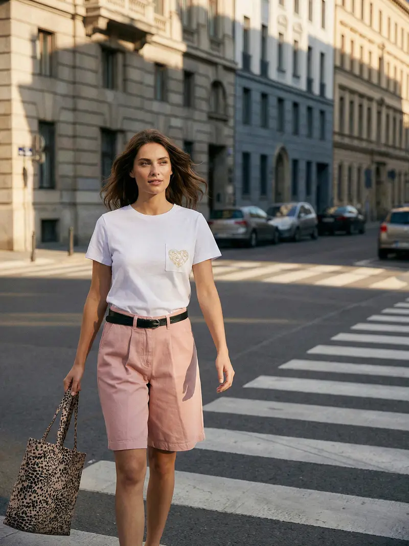 T-shirt in cotone ricamata - bianco miniatura 5