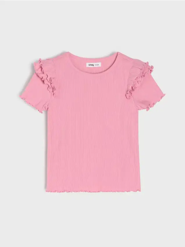 T-shirt in cotone - rosa cipria