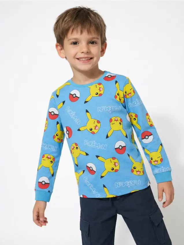 T-shirt in cotone stampato Pokemon - acqua
