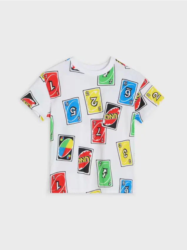 T-shirt in cotone stampato UNO - bianco