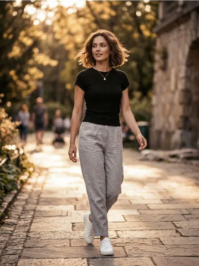 T-shirt in viscosa - nero