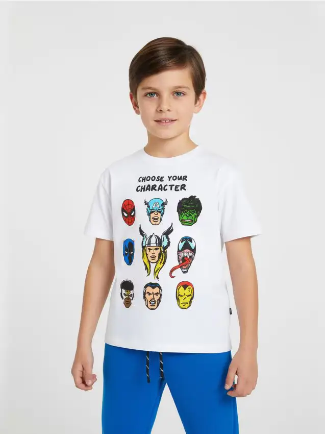 T-shirt Marvel - bianco