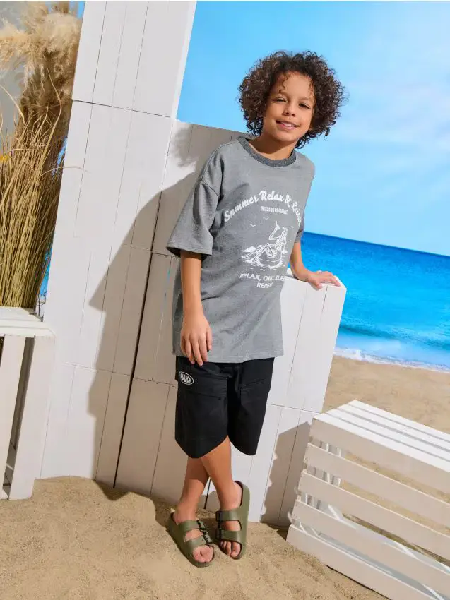 T-shirt oversize - grigio scuro