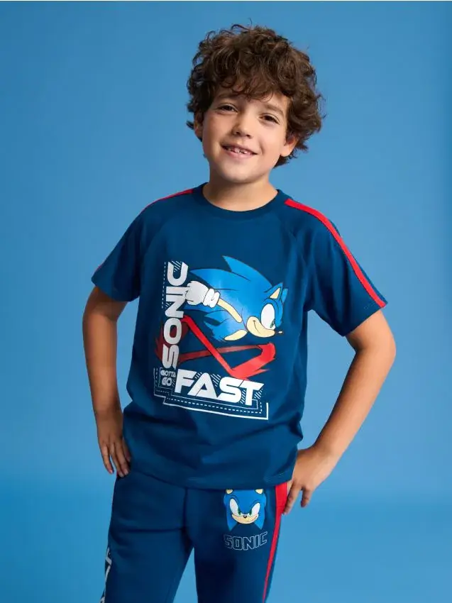 T-shirt Sonic the Hedgehog - blu scuro