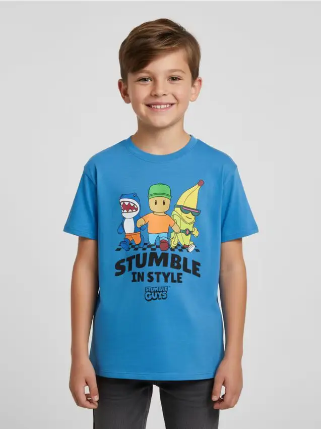 T-shirt Stumble Guys - steel blue
