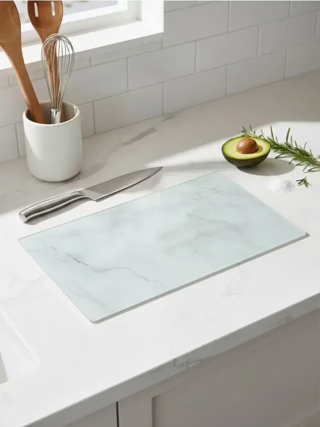 Tagliere con motivo marmorizzato - grigio chiaro