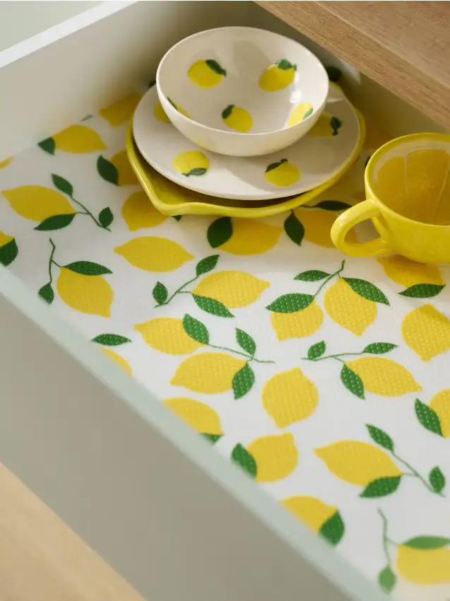 Tappetino antiscivolo con motivo di limoni - multicolor