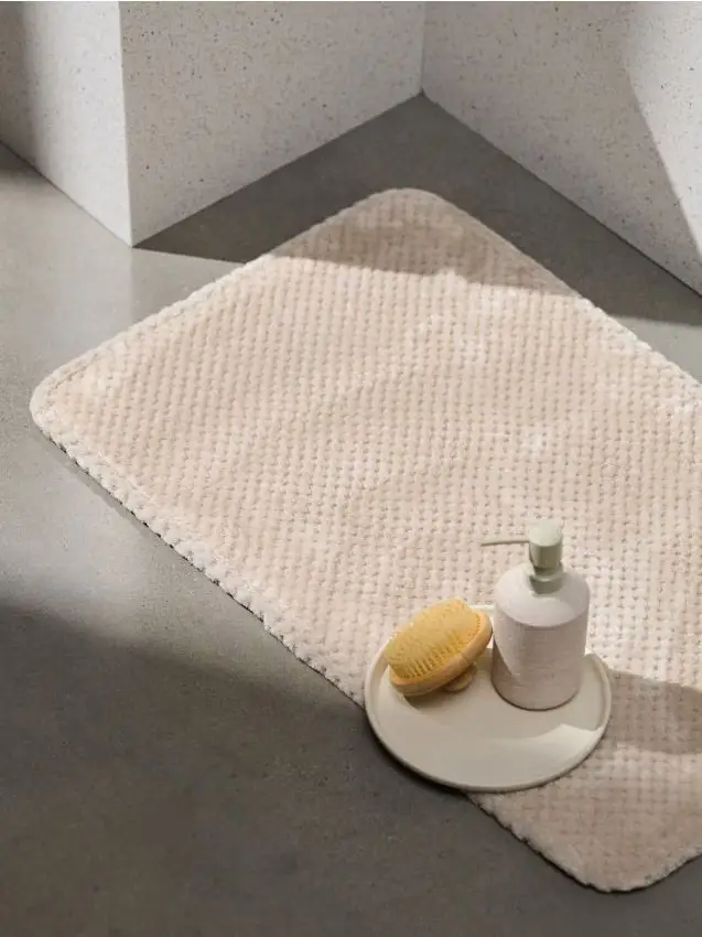 Tappetino da bagno a tinta unita - beige