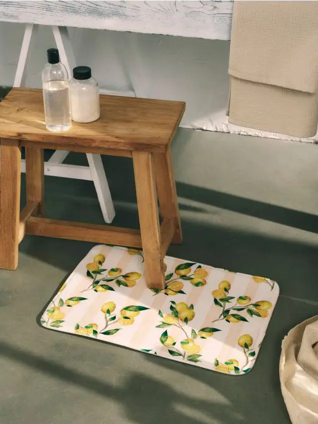 Tappetino da bagno con motivo di limoni - multicolor