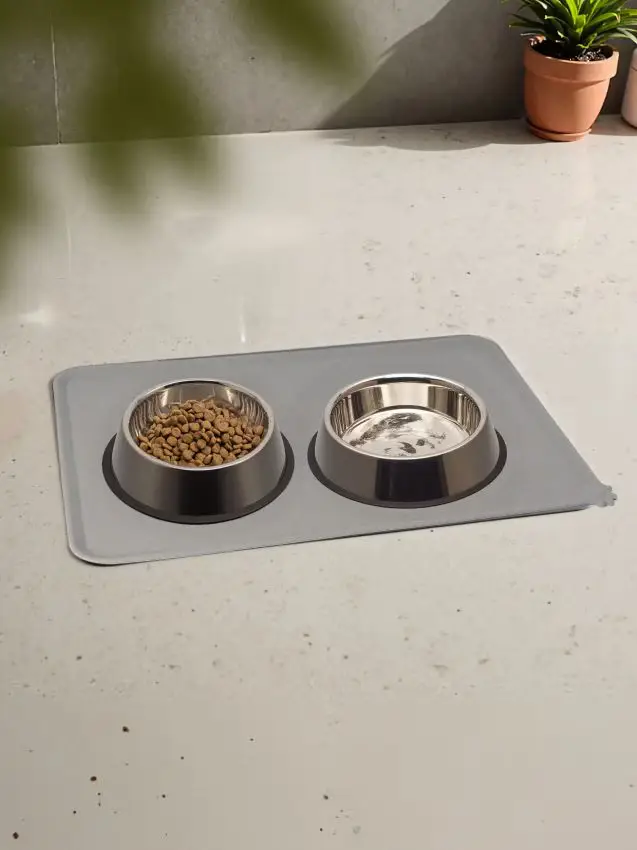 Tappetino per ciotole per animali - grigio scuro