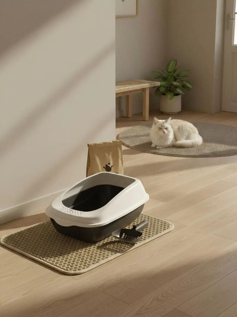 Tappetino per lettiera - beige miniatura 2