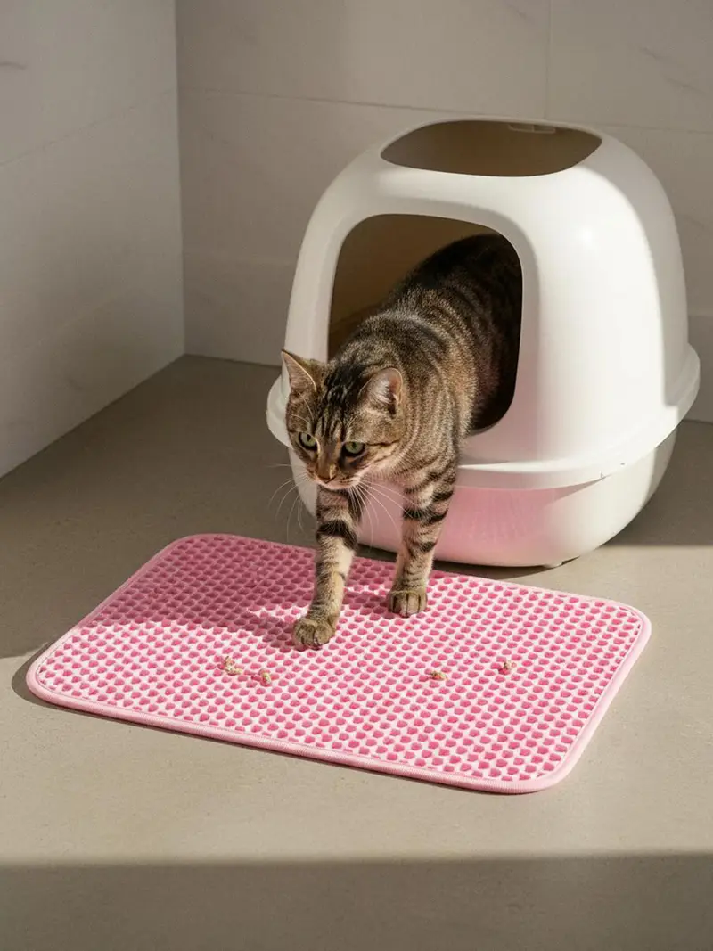 Tappetino per lettiera - rosa pastello miniatura 2