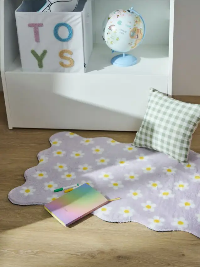 Tappeto con motivo floreale - rosa pastello