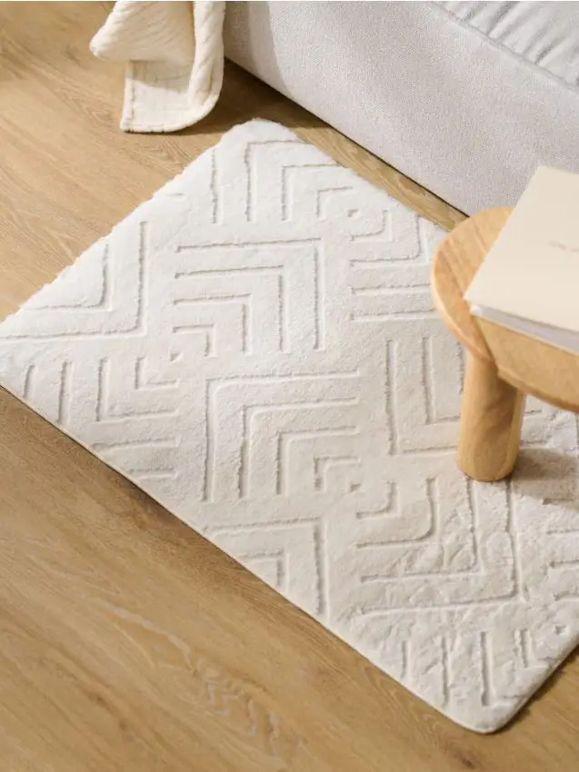 Tappeto con motivo geometrico - bianco