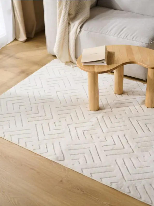 Tappeto con motivo geometrico - bianco