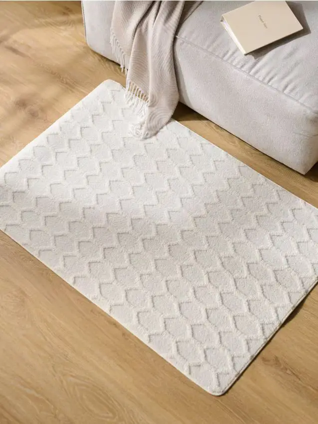 Tappeto con motivo geometrico - bianco