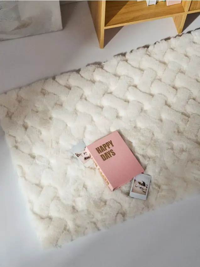 Tappeto con motivo geometrico - panna