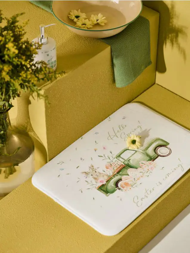 Tappeto da bagno con motivo coniglio - multicolor