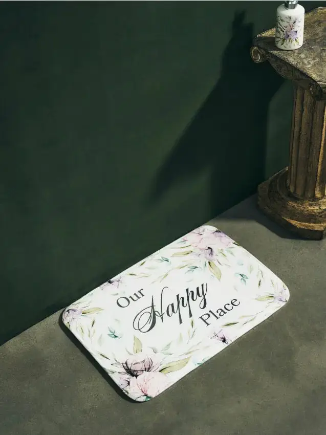 Tappeto da bagno con motivo floreale - multicolor