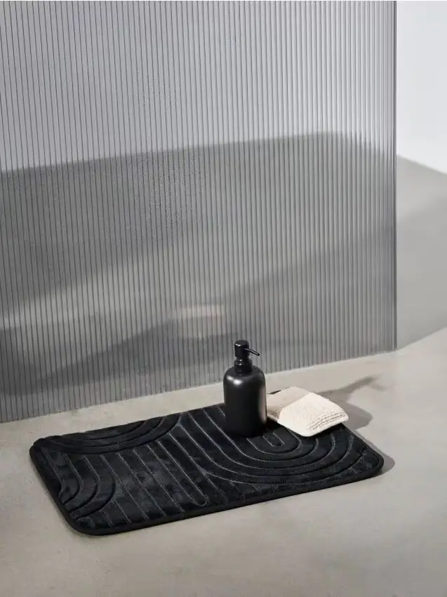 Tappeto da bagno con motivo geometrico - nero