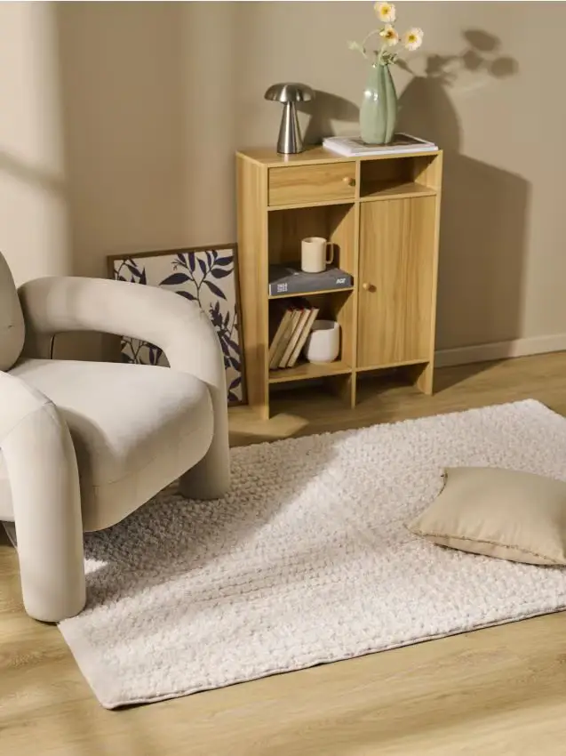 Tappeto di pelliccia - panna