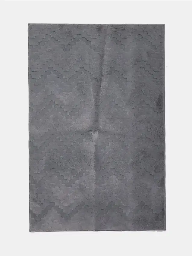 Tappeto morbido con motivo ritagliato - grigio scuro