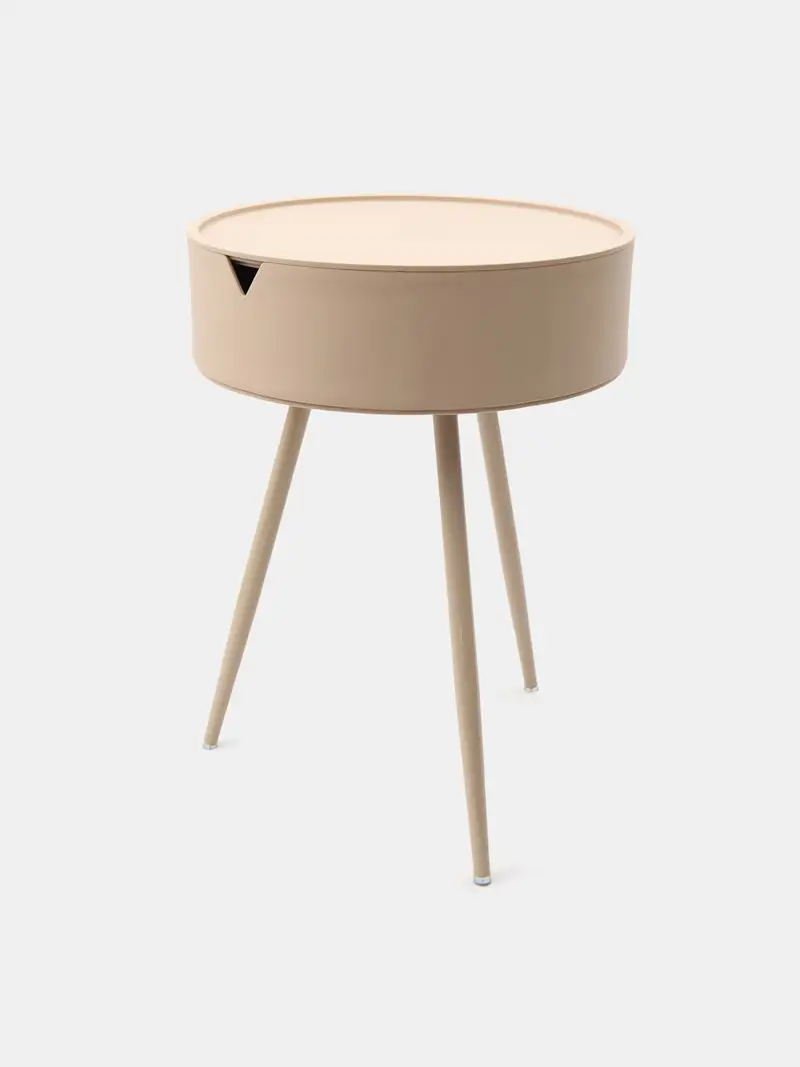 Tavolino da caffè rotondo - beige miniatura 2