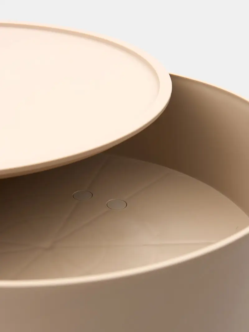 Tavolino da caffè rotondo - beige miniatura 3