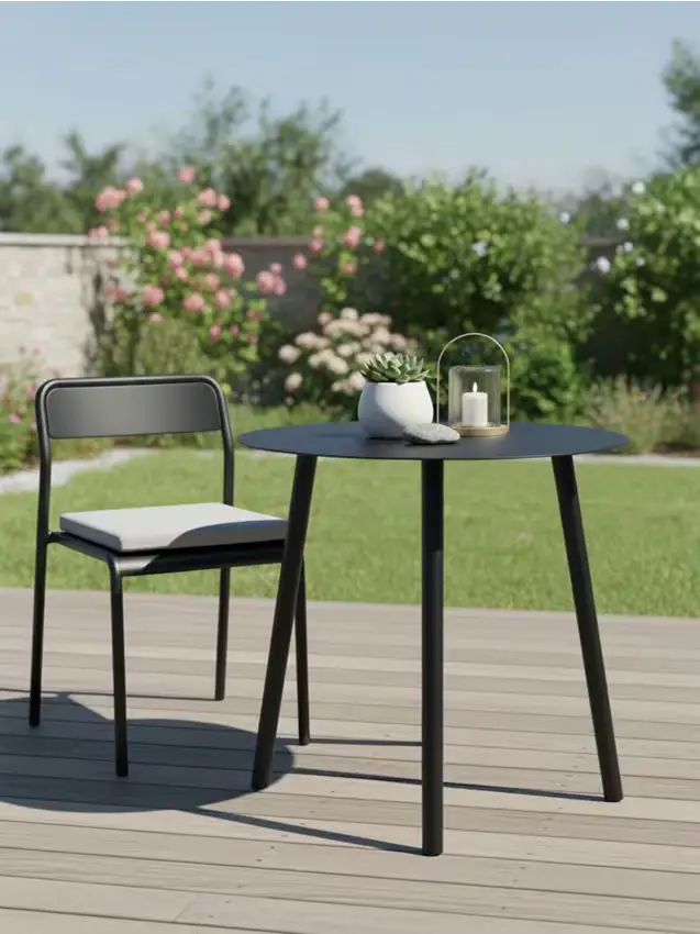 Tavolino rotondo in metallo - nero