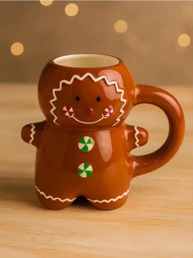 Tazza a forma di omino di pan di zenzero - marrone