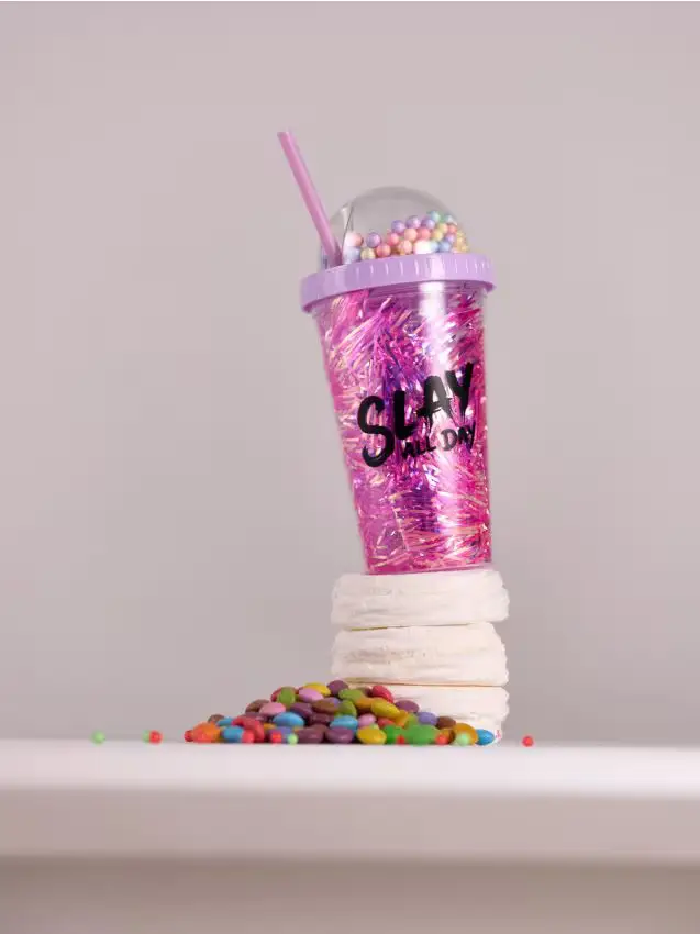 Tazza con coperchio e cannuccia - lavanda