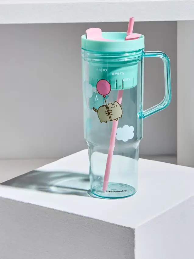 Tazza con coperchio e cannuccia Pusheen The Cat - multicolor