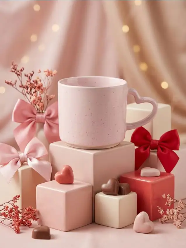 Tazza con manico a forma di cuore - mandarino