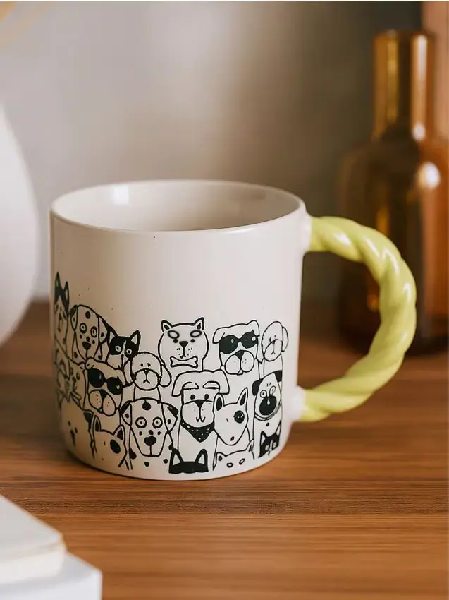 Tazza con motivo animale - verde pallido