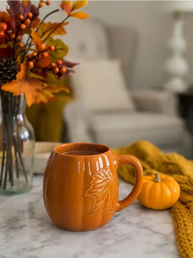 Tazza con motivo autunnale - mandarino