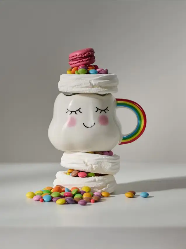 Tazza con motivo decorativo - bianco