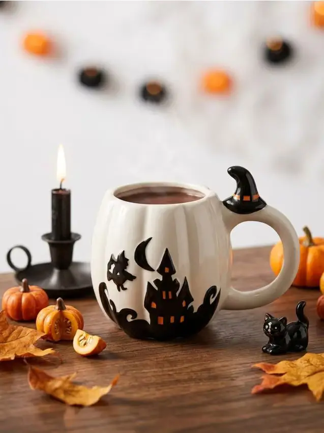 Tazza con motivo di Halloween - bianco