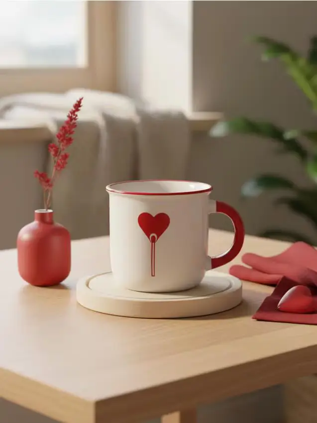 Tazza con motivo di San Valentino - bianco