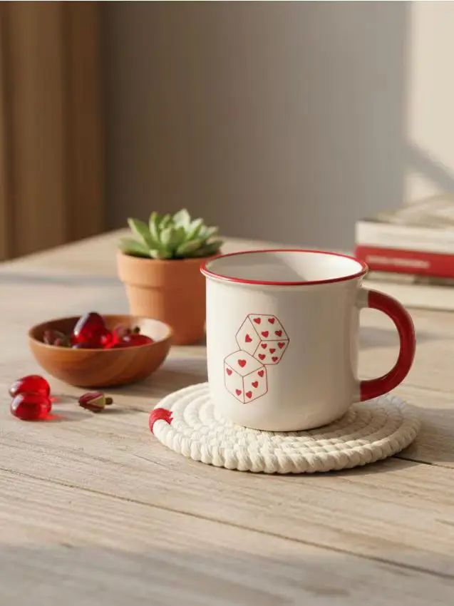 Tazza con motivo di San Valentino - panna