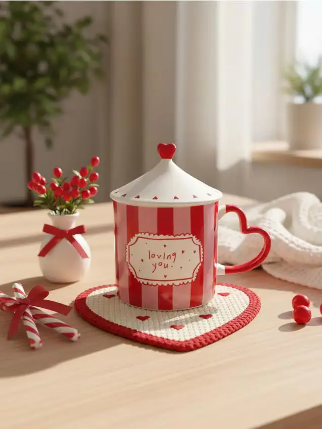 Tazza con motivo di San Valentino - rosso