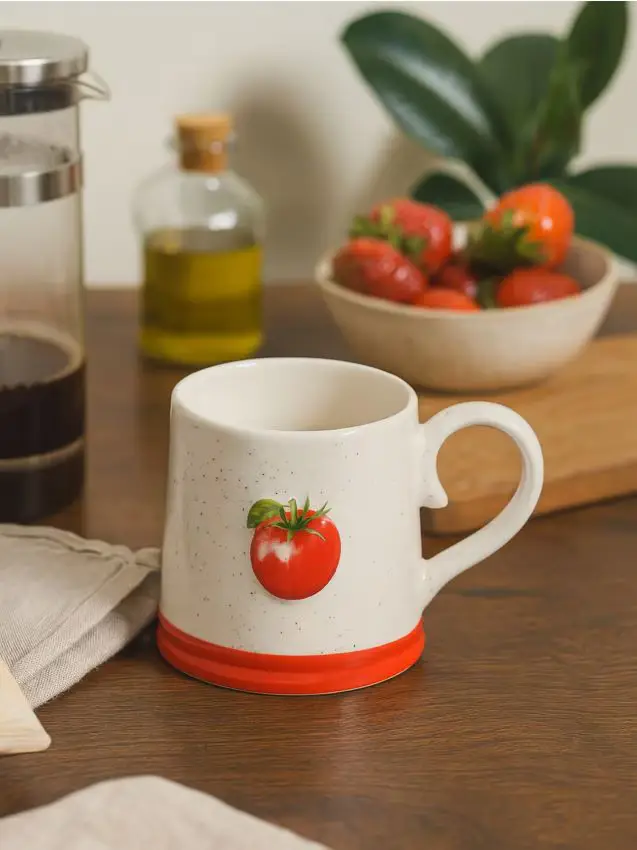 Tazza con motivo di verdure - rosso