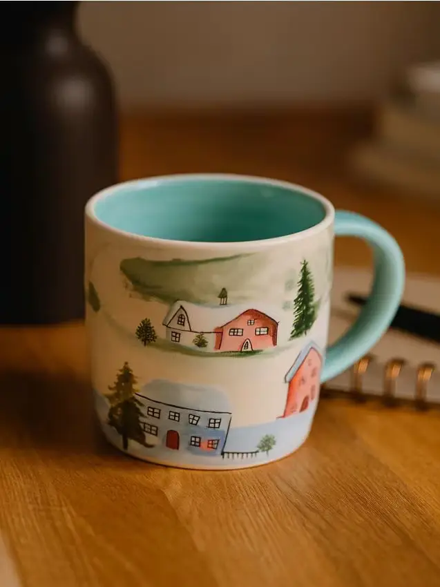 Tazza con motivo invernale - verde pallido