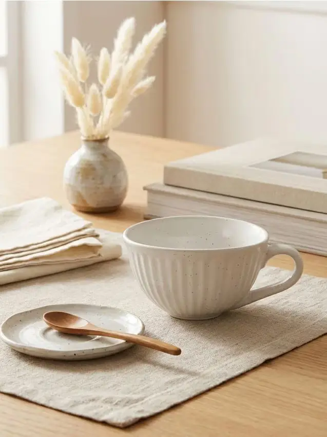 Tazza con motivo maculato - bianco